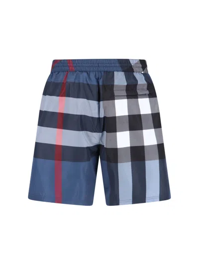 Burberry Blue Polyester Swimsuit In Blue