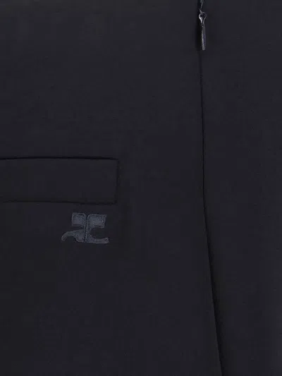 Courrèges Logo Mini Skirt In Black