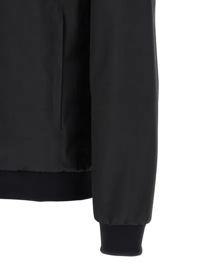 Herno Waterproof Bomber Jacket With Ribbed Details In Black