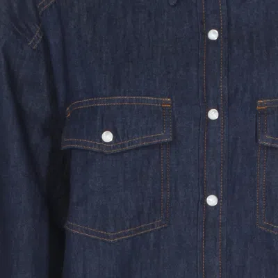 Khaite Dark Blue Cotton Shirt In Blue