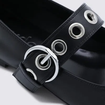 Aeyde Uma Eyelet-embellished Leather Mary Jane Ballet Flats In Blue