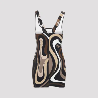 Pucci Mini Dress Fitted Silhouette Abstract Pattern In Multi