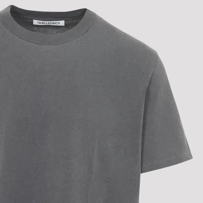 Our Legacy Mens Worn Black Boxy Short-sleeve Cotton-jersey T-shirt In Gray