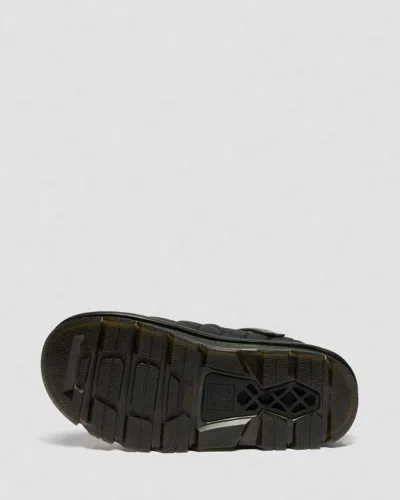 Dr. Martens Zebzag Quilted Canvas Platform Mules In Black