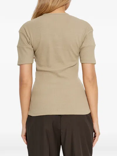 Lemaire Crew Neck Knitted T-shirt In Brown