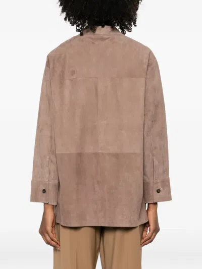Max Mara Buttoned Pocket Jacket In Brown