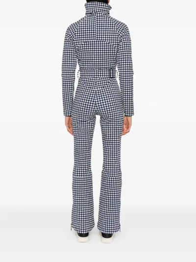 Cordova Chatel Checkered Belted Ski Suit In Blue