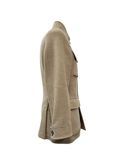 Pre-owned Brunello Cucinelli Vintage Flap-pockets Wool Coat In Neutral