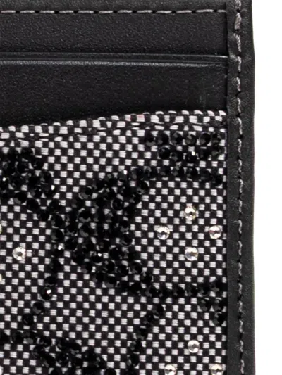 Coach Beaded-detail Card Holder In Black
