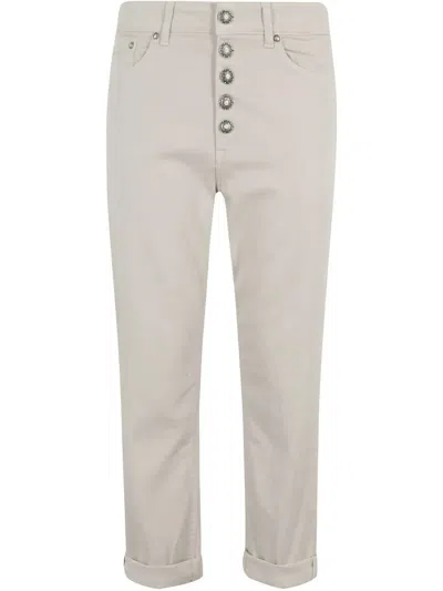 Dondup Cropped Button-fly Pants In Multi