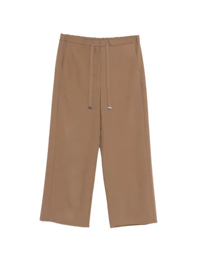 Max Mara Drawstring Trousers In Brown