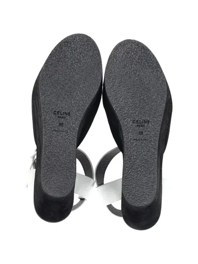 Pre-owned Celine Ankle-strap Wedge Sandals In White
