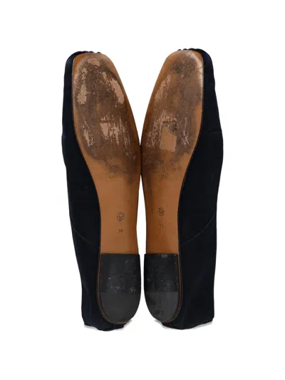Pre-owned The Row Square-toe Ballet Flats In Blue