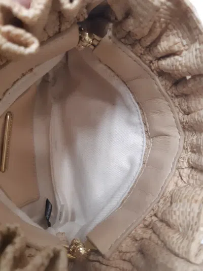 Pre-owned Loeffler Randall Mini Willa Raffia Clutch Bag In Neutral