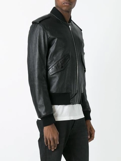 Shop Saint Laurent 'sweet Dreams' Shark Patch Jacket In Black