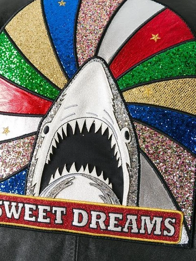 Shop Saint Laurent 'sweet Dreams' Shark Patch Jacket In Black