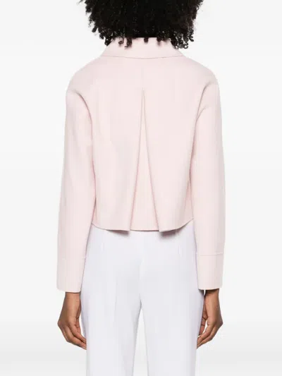 Max Mara Collared Patch-pocket Jacket In Pink
