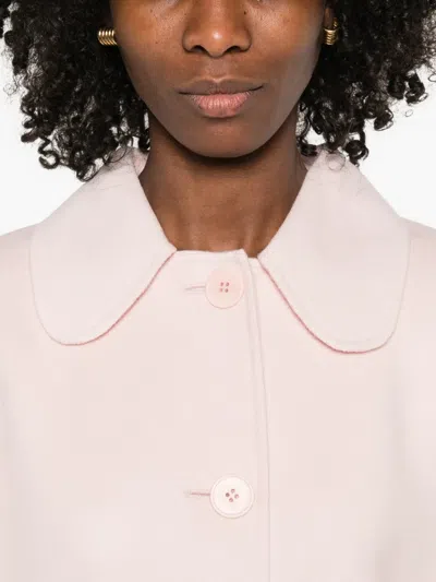 Max Mara Collared Patch-pocket Jacket In Pink