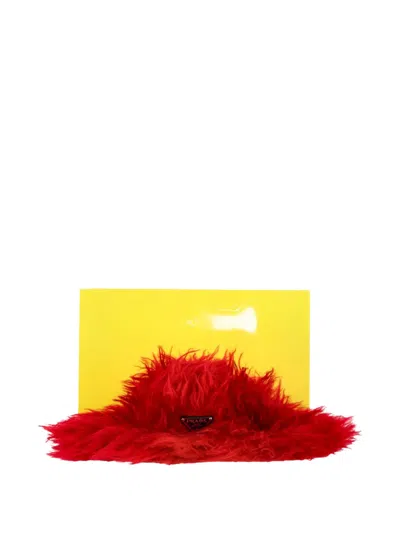 Pre-owned Prada Logo-plaque Hat In Red
