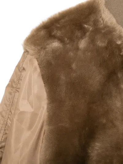 Blancha Zip-up Bomber Jacket In Brown