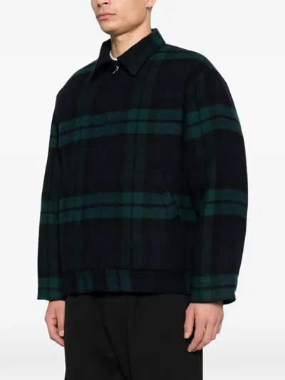 Wtaps Checked Zip-up Shirt Jacket In Black
