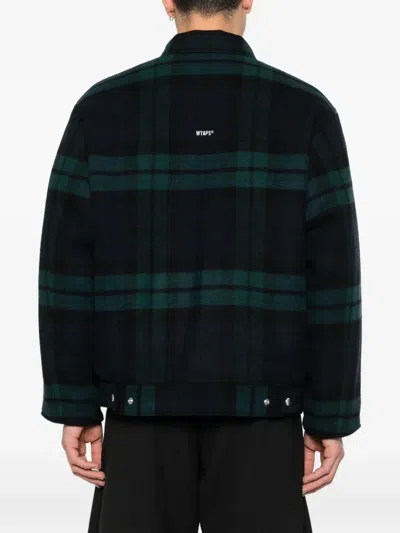 Wtaps Checked Zip-up Shirt Jacket In Black