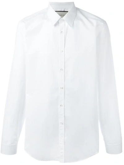 Gucci Slim-fit Cotton-poplin Shirt In Bianco