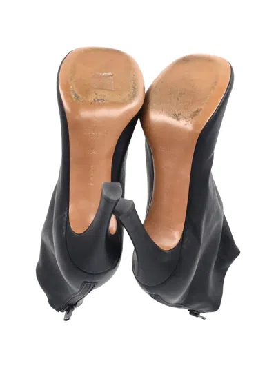 Pre-owned Celine Square-toe Heeled Ankle Boots In Black