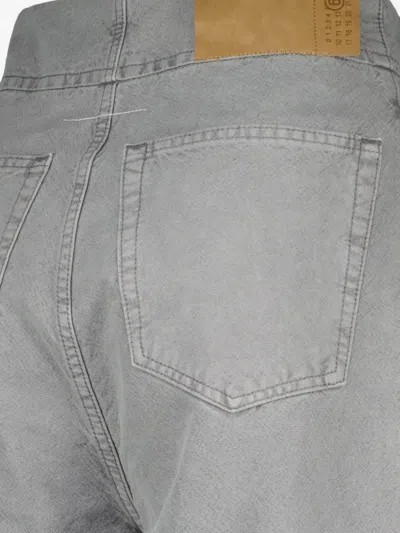 Mm6 Maison Margiela Buttoned Leather-patch Jeans In Multi