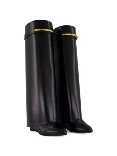 Givenchy Shark 95 Leather Knee-high Boots In Black