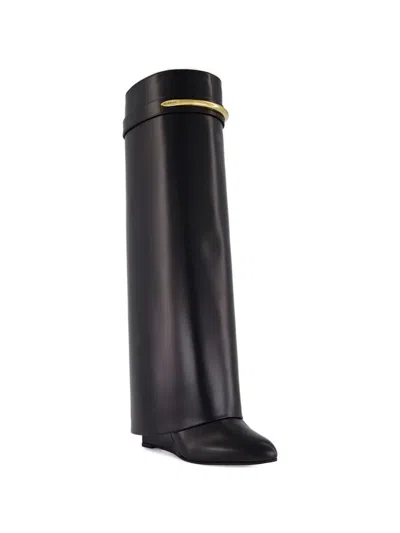 Givenchy Shark 95 Leather Knee-high Boots In Black