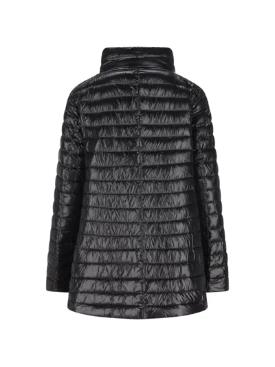 Herno A-shape Quilted Button Puffer Jacket In Black