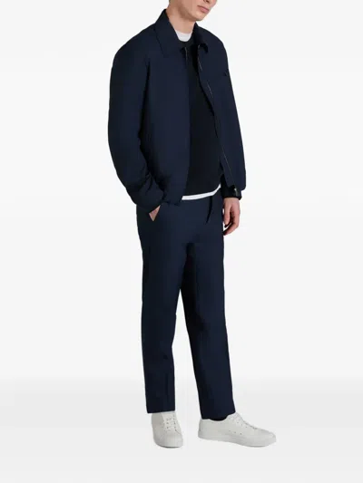 Montedoro Collared Zip Bomber Jacket In Blue