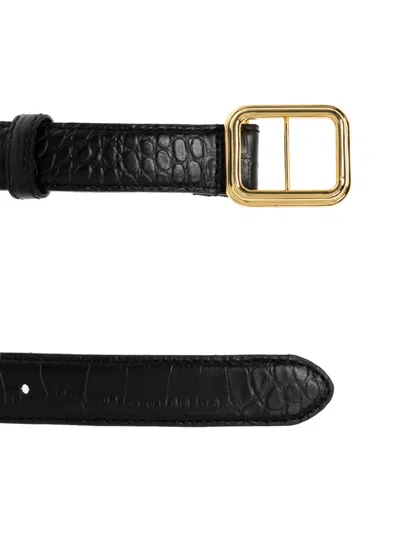 GEORGIA CROCODILE-EFFECT BELT