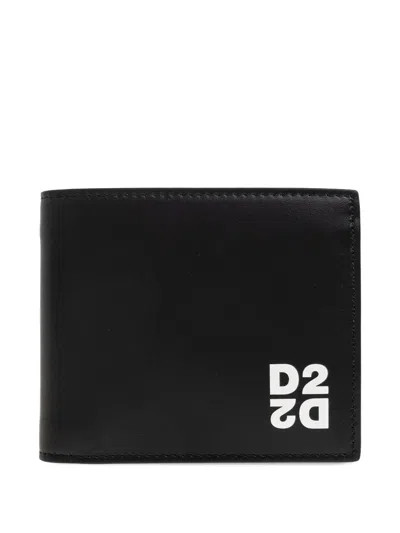 Dsquared2 Logo-print Wallet And Keyring Set In Black