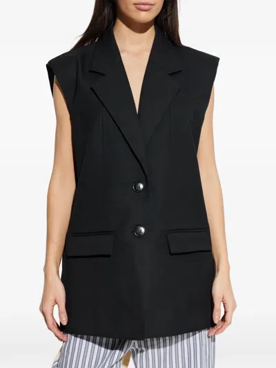BUTTONED SLEEVELESS JACKET