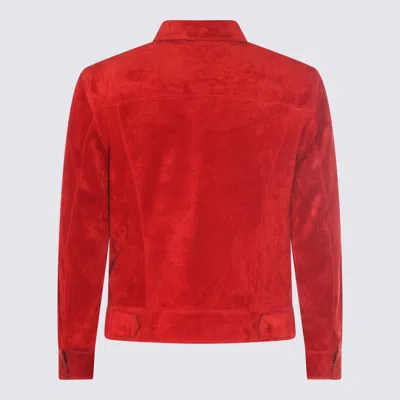 Tom Ford Button-down Collared Jacket In Red
