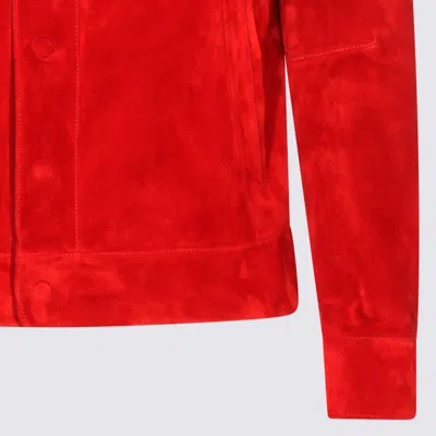 Tom Ford Button-down Collared Jacket In Red