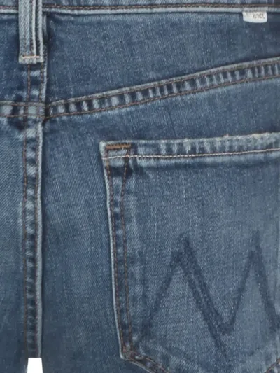 Mother Jeans The Rerun Zip Sneak With Belt Loops And Logo Embroidery On The Back In Blue Denim For Women