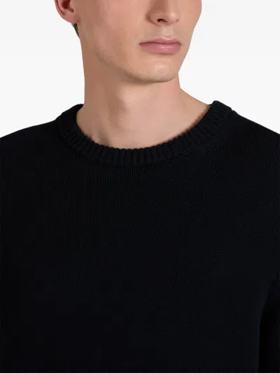 Zanone Knit Pullover Regular Fit Crew Neck In Blue