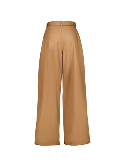 Stella Mccartney Wide Leg Nylon Blend Silk Cargo Trousers In Brown