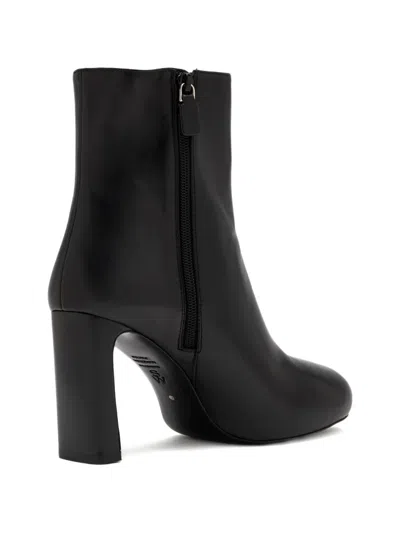 Stuart Weitzman 90mm Babette Leather Platform Booties In Black