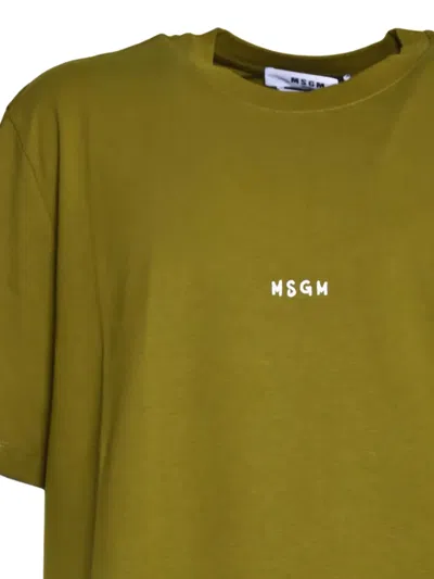 Msgm Logo T-shirt In Brown