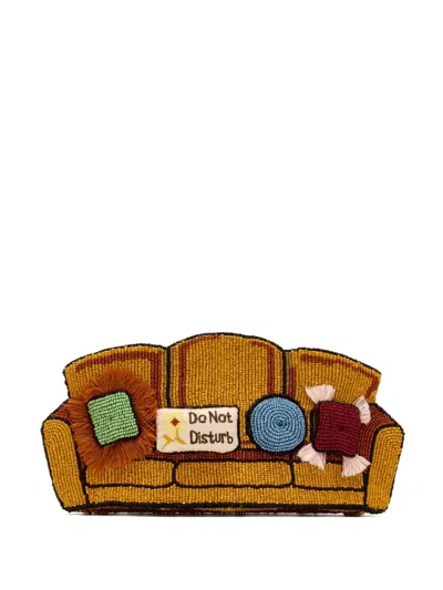 Staud Beaded Couch Clutch In Yellow