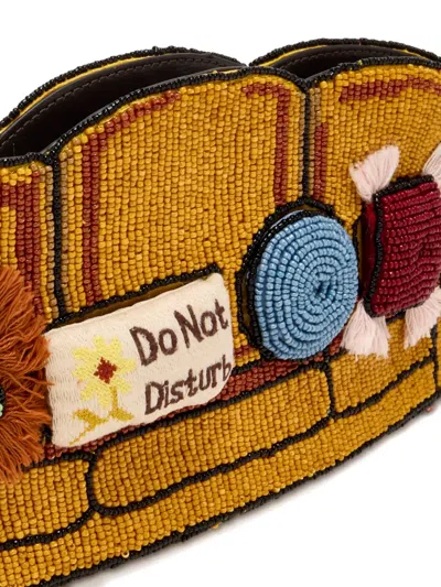Staud Beaded Couch Clutch In Yellow