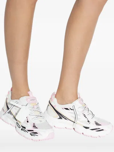 Off-white Multicolor Polyester Athletic Sneakers In White
