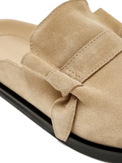 Yuzefi Knotted Suede Mules In Brown