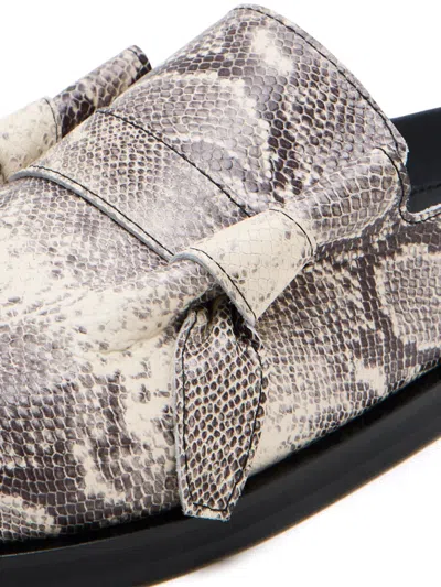 Yuzefi Snake-print Flat Mules In Neutral