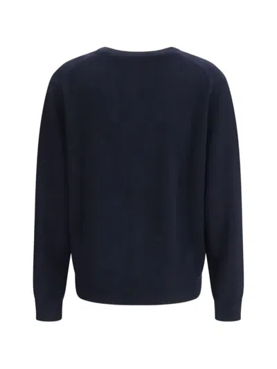 Allude V-neck Button Cardigan In Blue