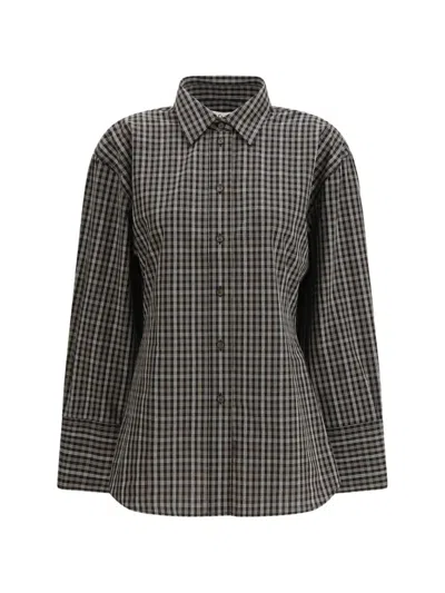 Rohe Multicolor Cotton Pattern Shirt In Gray